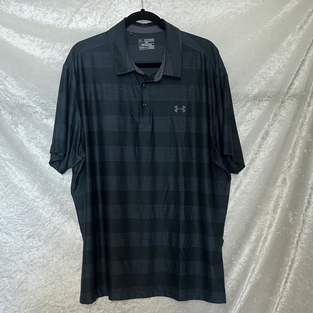 Under Armour Men's Dark Gray Striped Polo